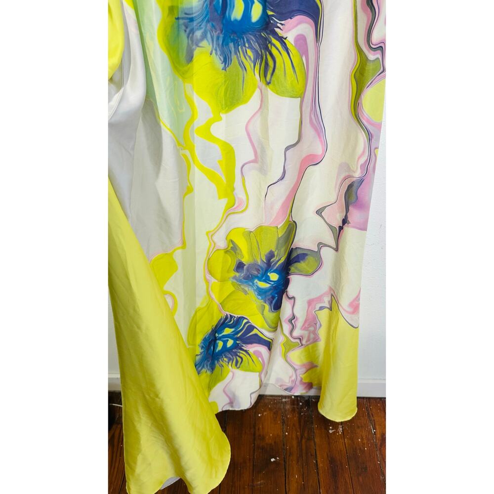 MISA Los Angeles Multicolored Abstract Floral Ruffle Smocked Waist Sylvie Dress - Picture 9 of 16
